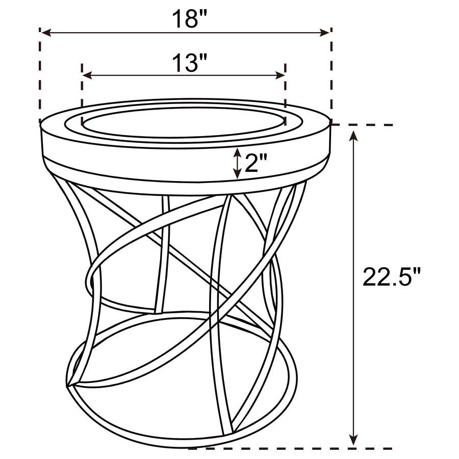 Elise - Round Mirror Top Stainless Steel End Table - Gold