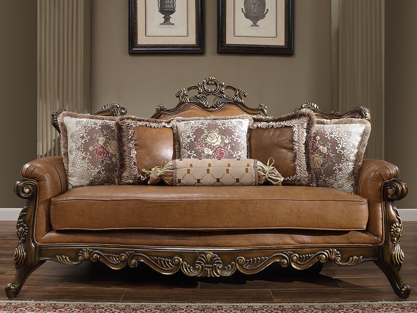 HD-555 - Sofa - Brown Cherry