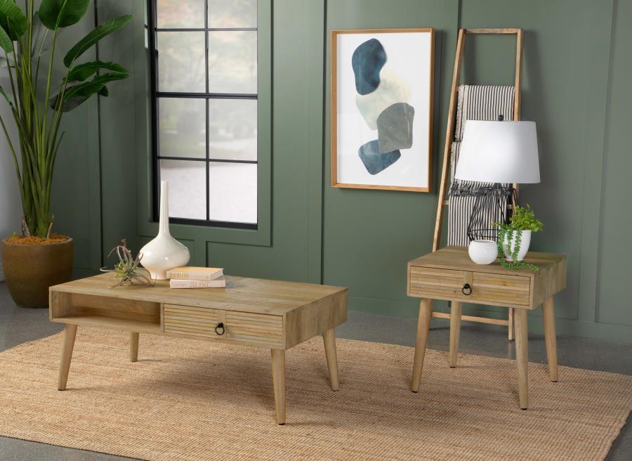 Zabel - Rectangular 1-Drawer Coffee Table - Natural