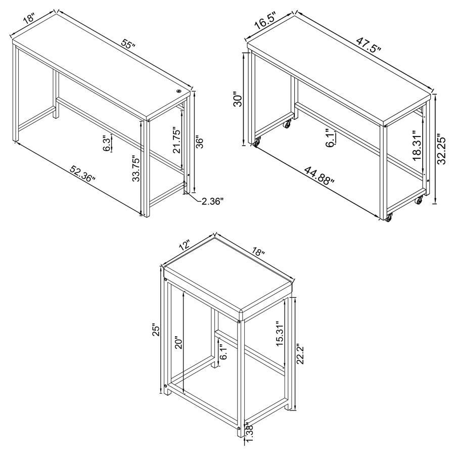 Hawes - 4 Piece Multipurpose Counter Height Table Set - Black