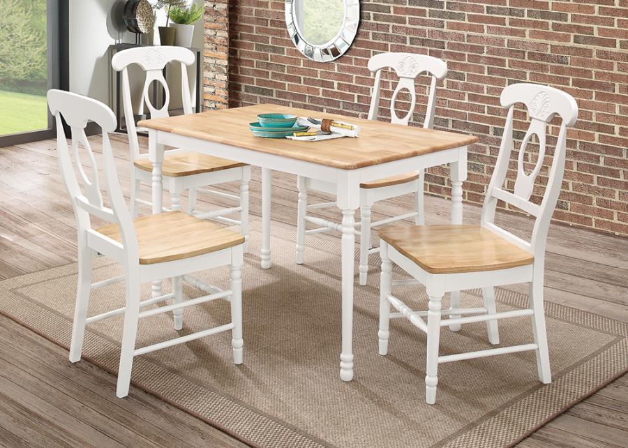 Taffee - Rectangular Solid Wood Dining Table - White