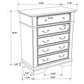 Manchester - 5-Drawer Bedroom Chest - Wheat Brown