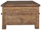 Randale - Distressed Brown - Cocktail Table With Storage