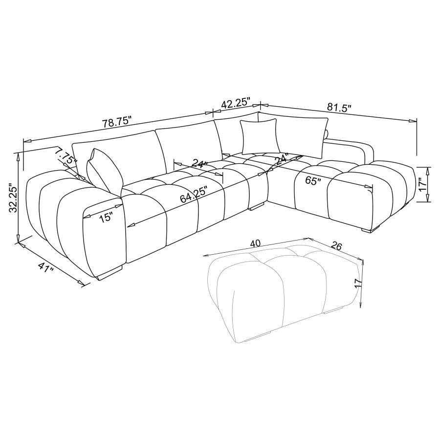 Camacho - Upholstered Sectional Sofa With Ottoman Set