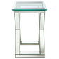 Bonnie - Rectangular Mirrored Glass Top End Table - Silver