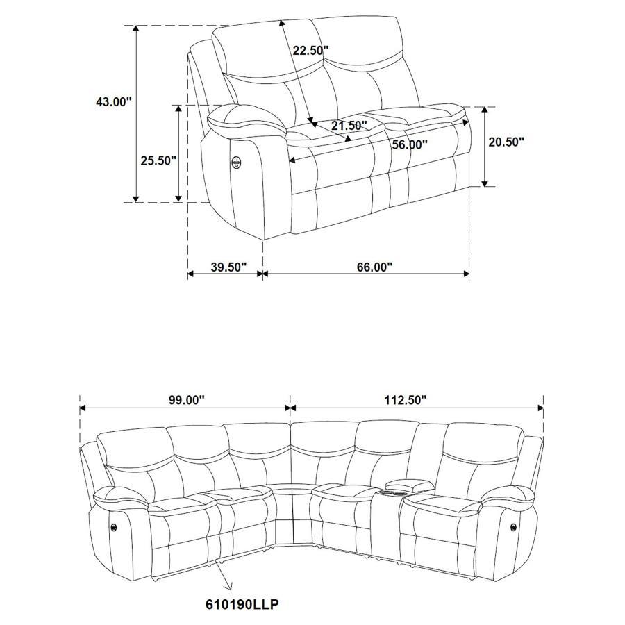 Sycamore - Upholstered Power Reclining Sectional Sofa