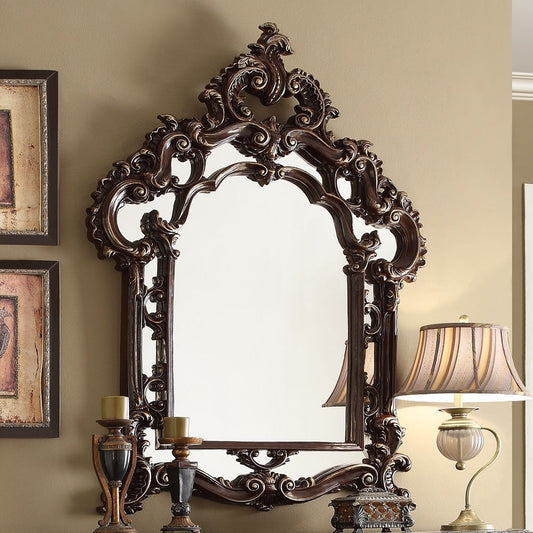 HD-8017 - Mirror - Brown Cherry With Silver Highlights