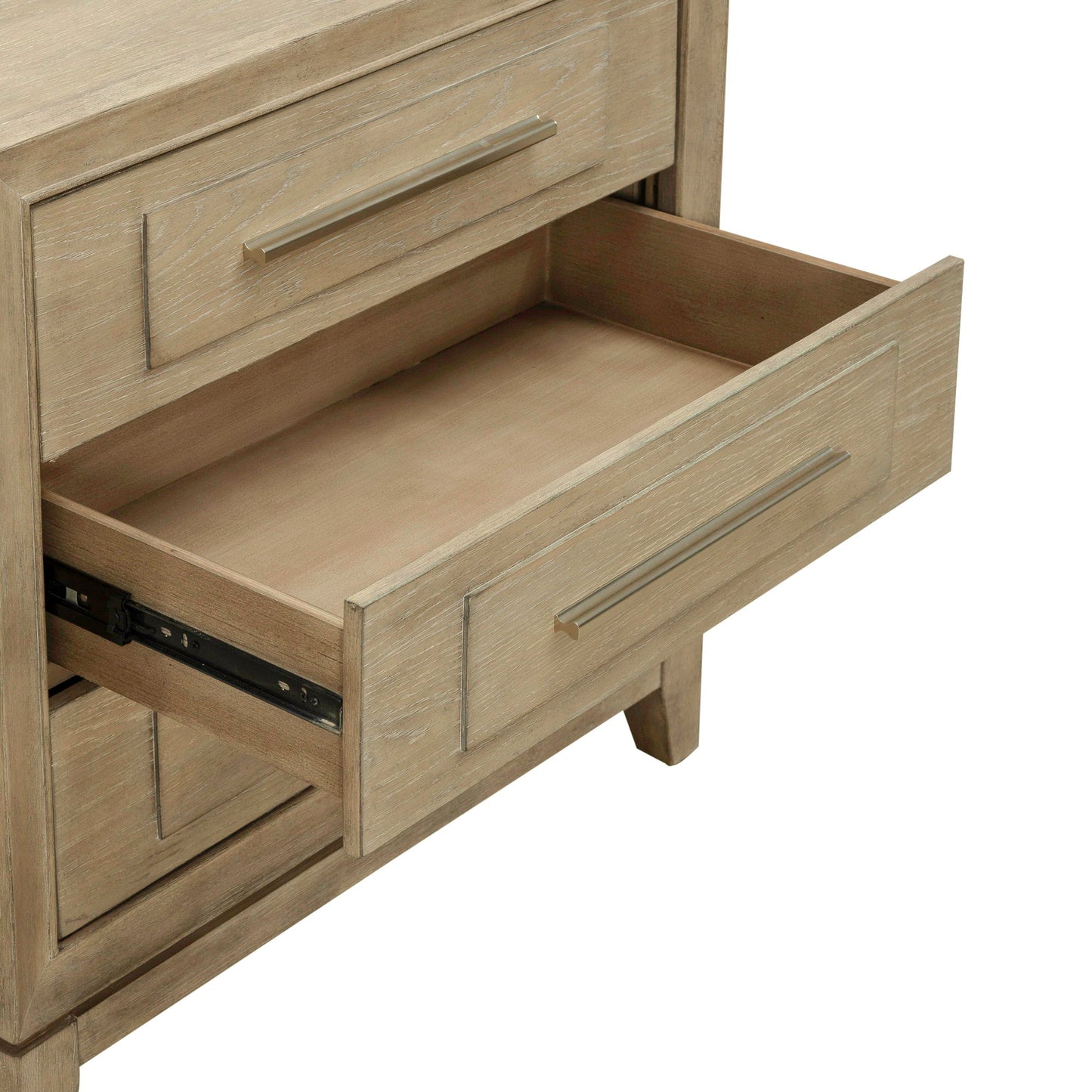 Brentwood - 3 Drawer Nightstand With Charging Station - Sandstone