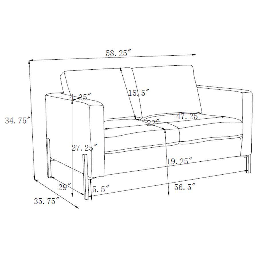 Tilly - Upholstered Track Arm Loveseat - Sage