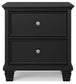 Lanolee - Black - Two Drawer Nightstand