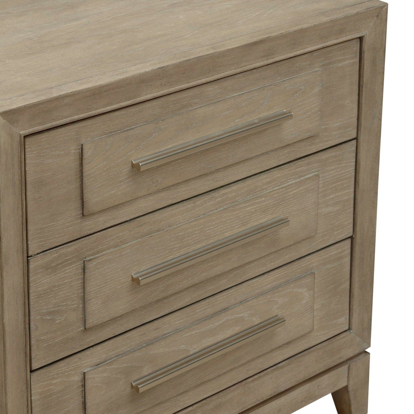 Brentwood - 3 Drawer Nightstand With Charging Station - Sandstone