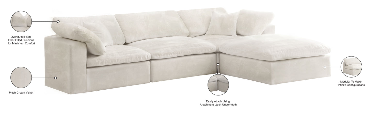 Cozy - Velvet Comfort Modular Sectional - Cream