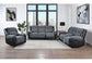 U5914 - Reclining Sofa / Console Reclining Loveseat - Gray / Black