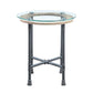 Brantley - End Table - Clear Glass & Sandy Gray Finish