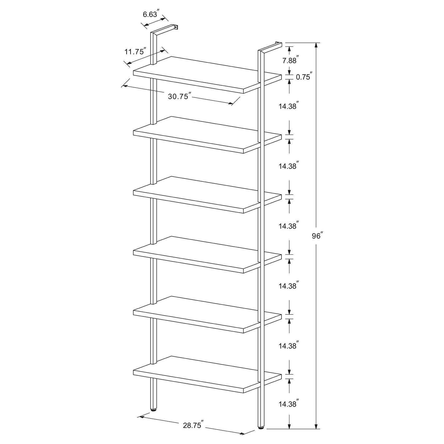 Owens - 3-Piece Wall Mounted Bookshelf Set - Walnut