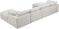 Plush - Velvet Standart Comfort Modular Sectional 6 Piece - Cream - Fabric