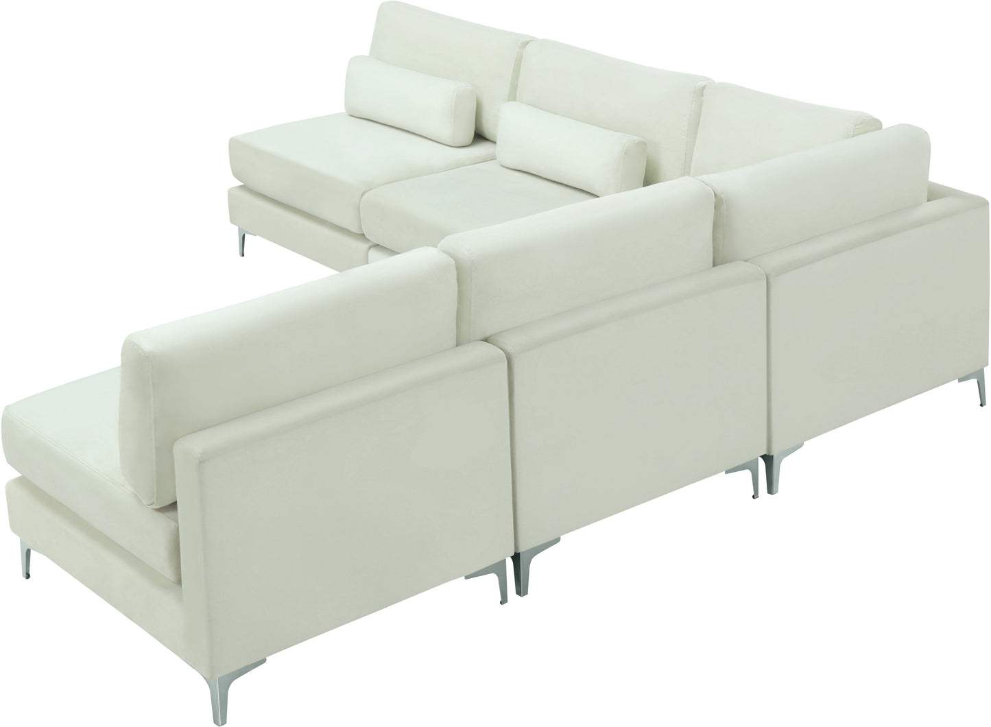 Julia - Modular Sectional 5 Piece - Cream - Fabric