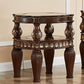 HD-1521 - 3 Piece Coffee Table Set - Mohagany With Gold Highlight