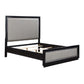 Nicola - Ek Bed - Silver PU & Black Finish