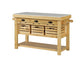 Grovaam - Kitchen Island - Marble & Natural Finish