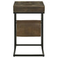 Chessie - 1-Drawer Square Side Table With Leatherette Sling - Tobacco And Black