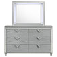 Veronica - 6-drawer Bedroom Dresser With Mirror - Light Silver