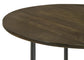 Yaritza - Round Accent Table With Triangle Wire Base - Natural And Gunmetal