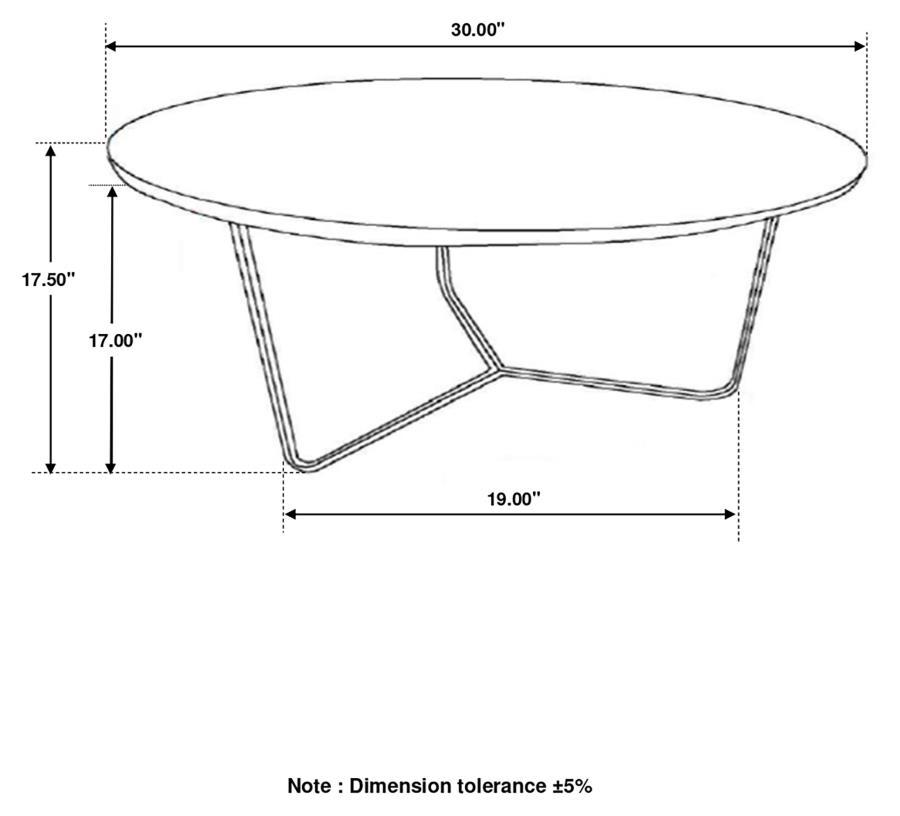 Yaritza - Round Accent Table With Triangle Wire Base - Natural And Gunmetal