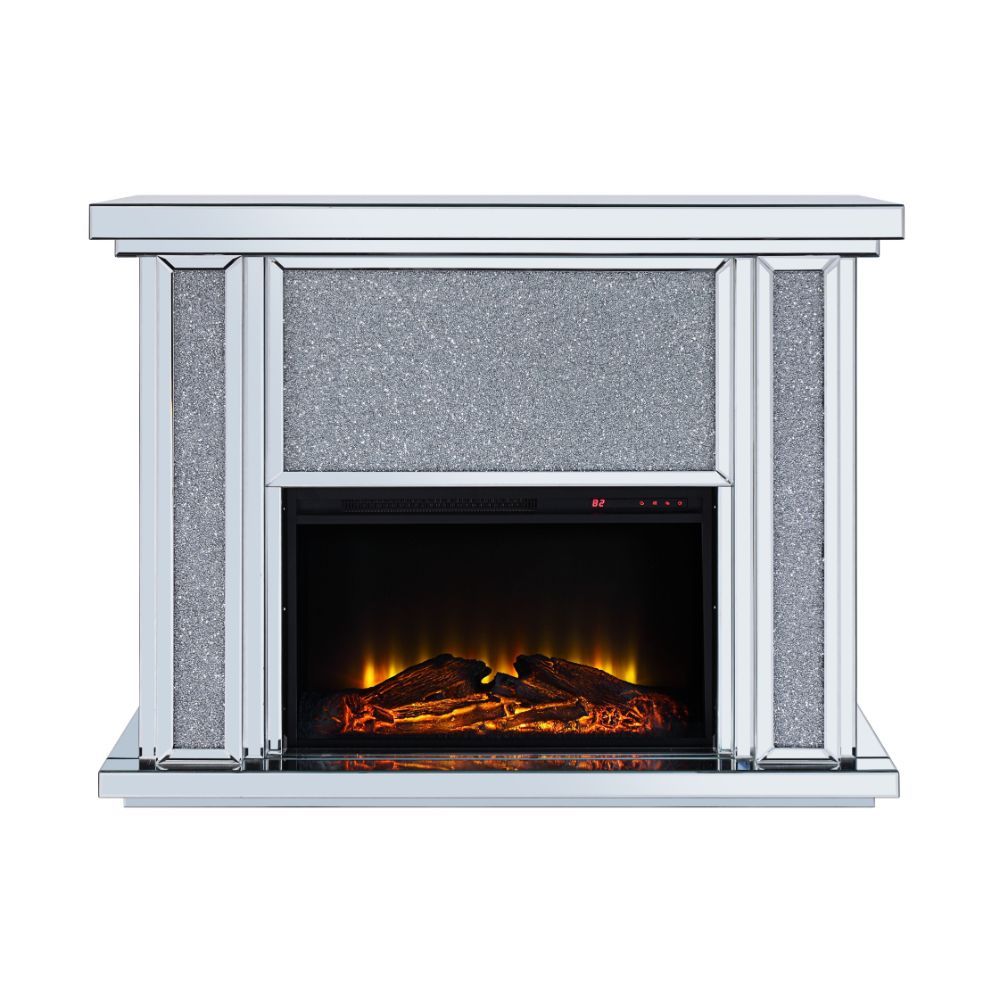 Nowles - Fireplace - Mirrored & Faux Stones