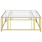 Adri - Square Glass Top Coffee Table With Casters