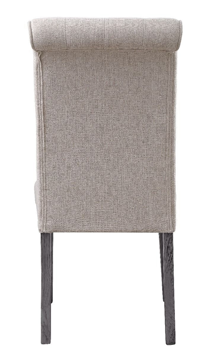 Yabeina - Side Chair (Set of 2) - Beige Linen & Gray Finish