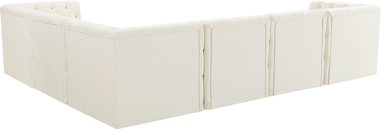 Tuft - Modular Sectional 6 Piece - Cream - Fabric