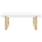 Pala - Rectangular Coffee Table - White High Gloss And Natural