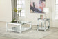 Valentina - Square End Table With Glass Top Mirror