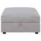 Cambria - Upholstered Square Storage Ottoman - Gray