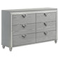 Veronica - 6-Drawer Dresser - Light Silver