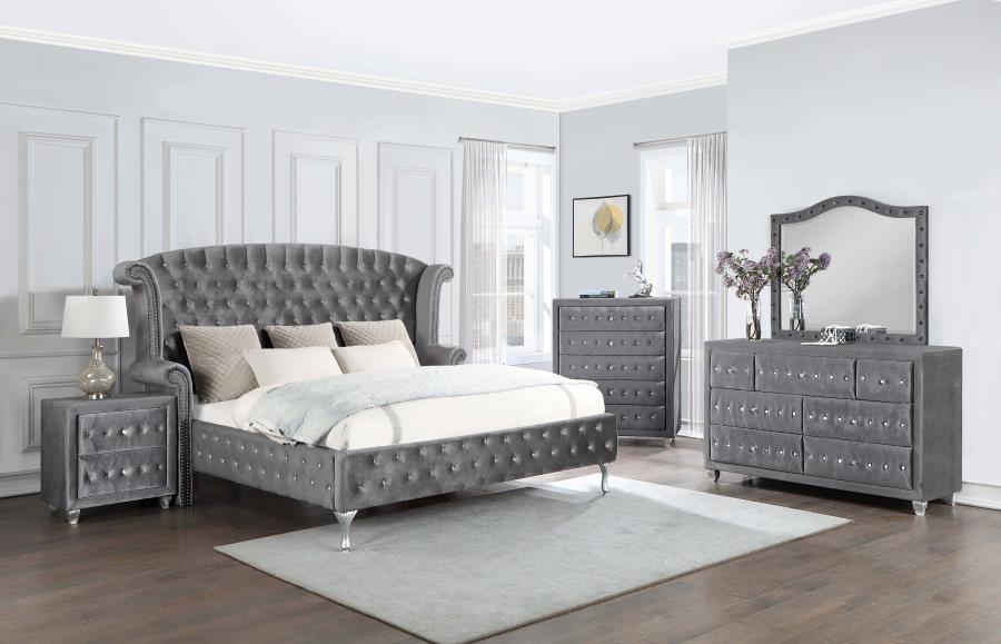 Deanna - Upholstered Wingback Bed