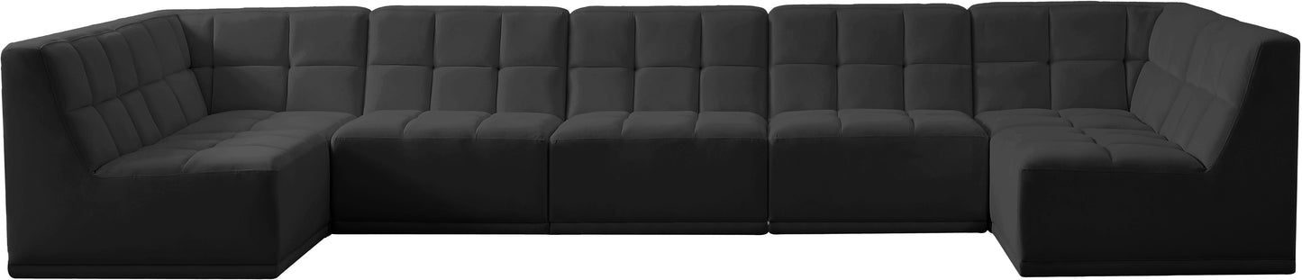 Relax - Modular Sectional 7 Piece - Black