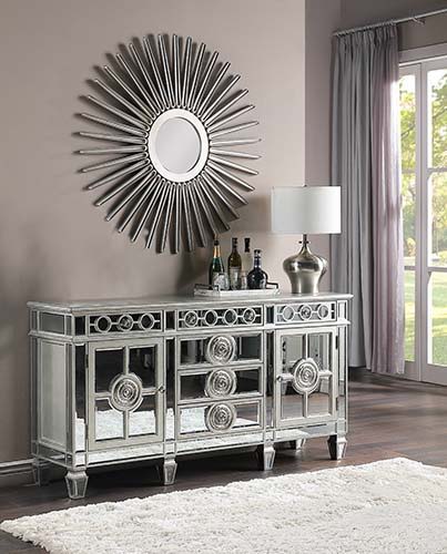 Varian - Server - Mirrored & Antique Platinum - 36"