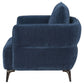 Lively - Chenille Upholstered Modern Track Arm Chair - Blue