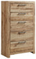 Hyanna - Tan Brown - Five Drawer Chest