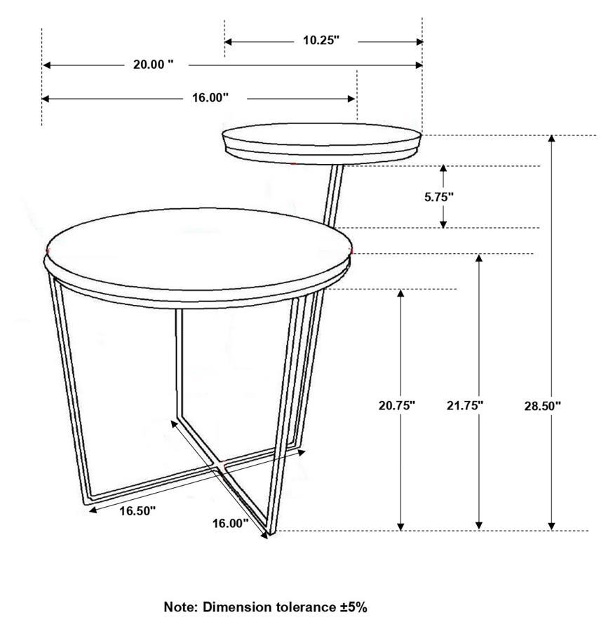 Yael - Round Accent Table - Natural And Gunmetal