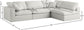 Plush - Velvet Standart Comfort Modular Sectional 4 Piece - Cream