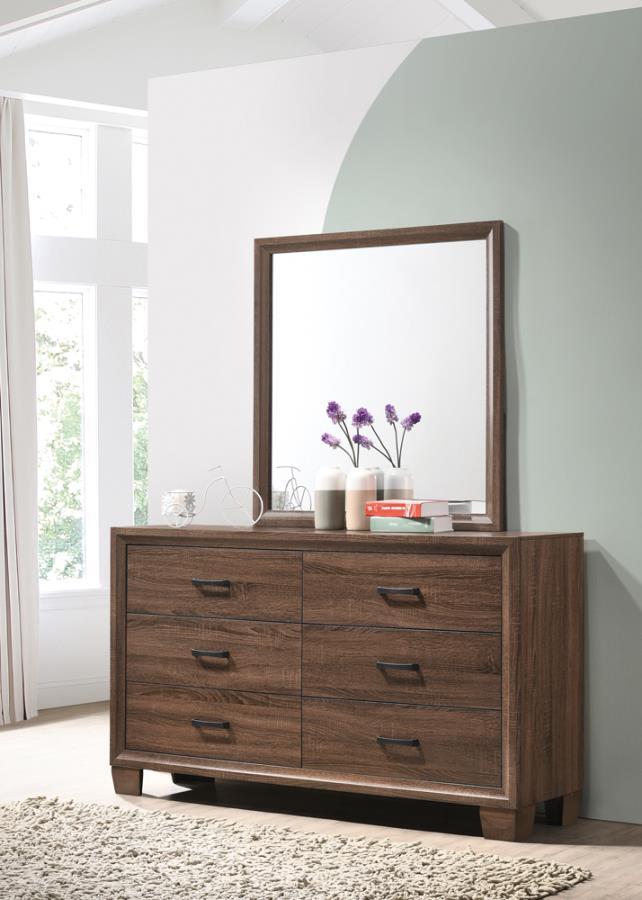 Brandon - 6-Drawer Dresser - Warm Brown