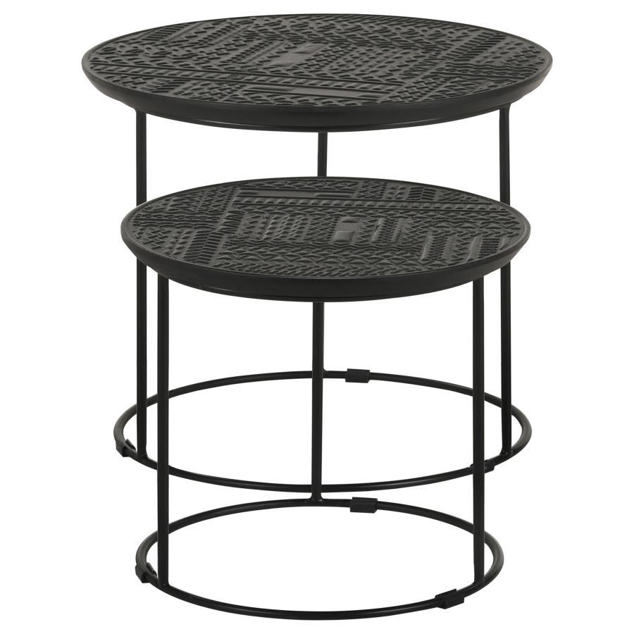 Loannis - 2 Piece Round Nesting Table - Matte Black