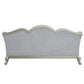 Qunsia - Sofa - Light Gray Linen & Champagne Finish