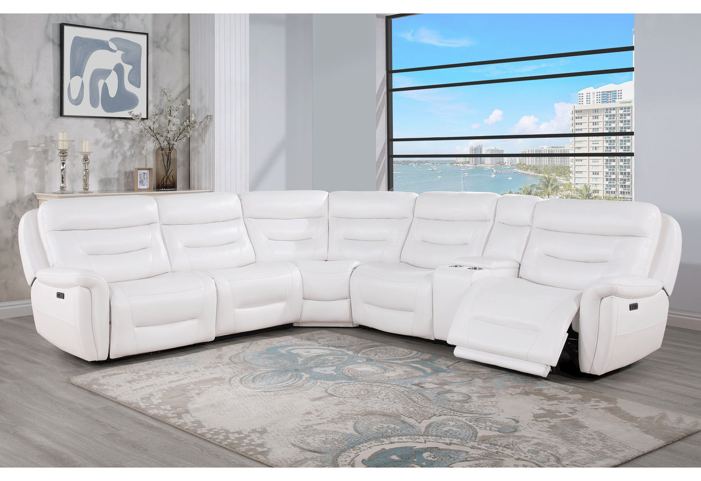 U8522 - Sectional - Blanche White