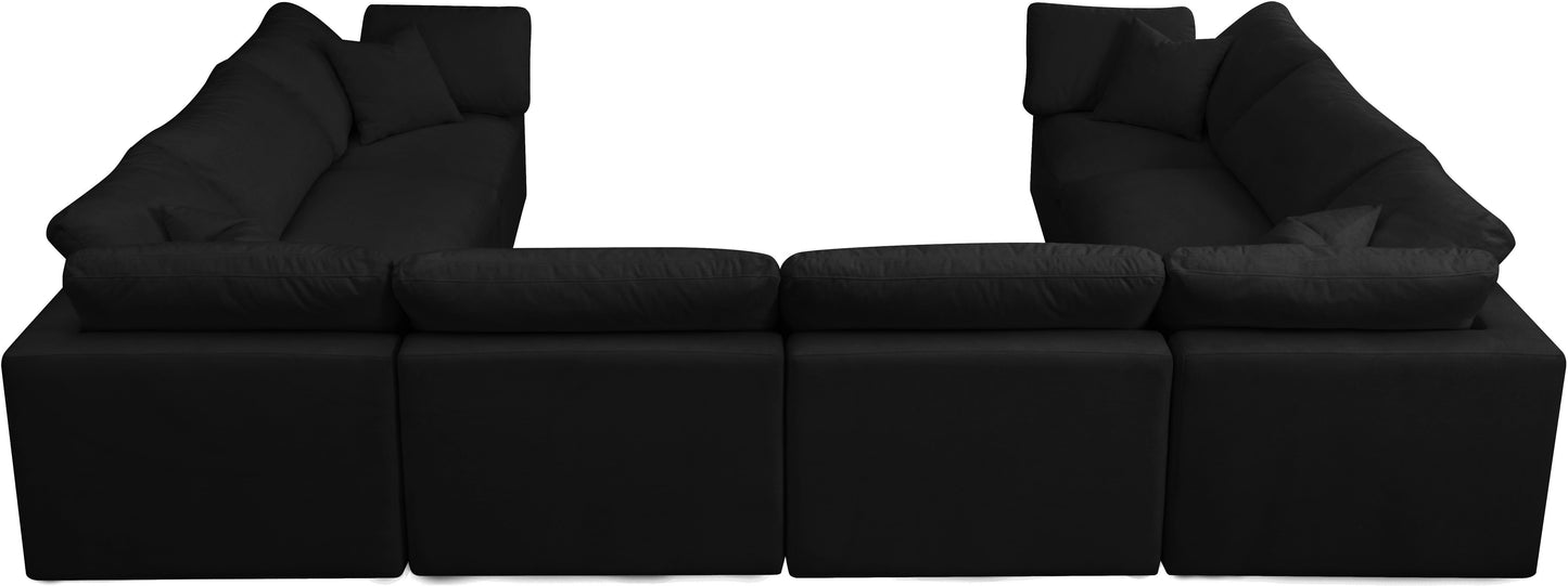 Plush - Velvet Standart Comfort Modular Sectional - Black - Fabric