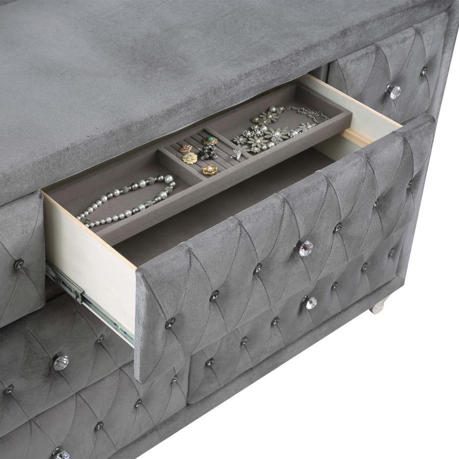 Deanna - 7-Drawer Upholstered Dresser