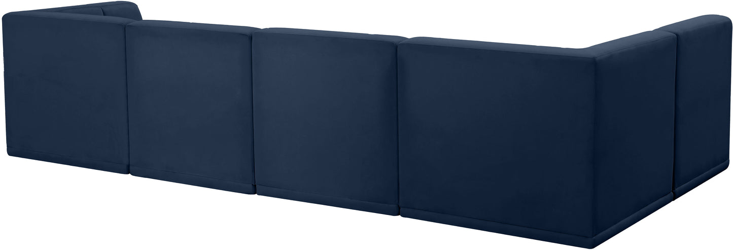 Relax - Modular Sectional 5 Piece - Navy - Fabric